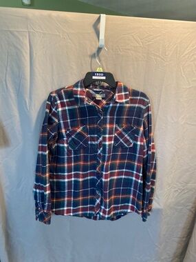 Natural Reflections Men's Navy, Red & White Plaid Button-Down Shirt